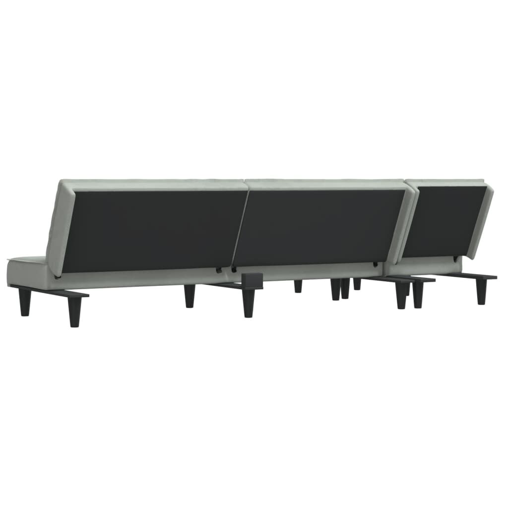 vidaXL Καναπές Κρεβάτι Γωνιακός Αν. Γκρι 255 x 140 x 70 εκ. Βελούδινος