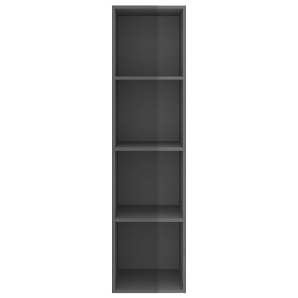 vidaXL Έπιπλο Τηλεόρασης Κρεμαστό Γυαλ.Γκρι 37x37x142,5 εκ Επεξ. Ξύλο