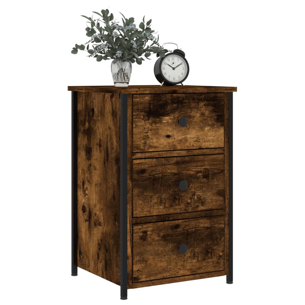 vidaXL Κομοδίνο Καπνιστή Δρυς 40x36x60 εκ. από Επεξεργασμένο Ξύλο