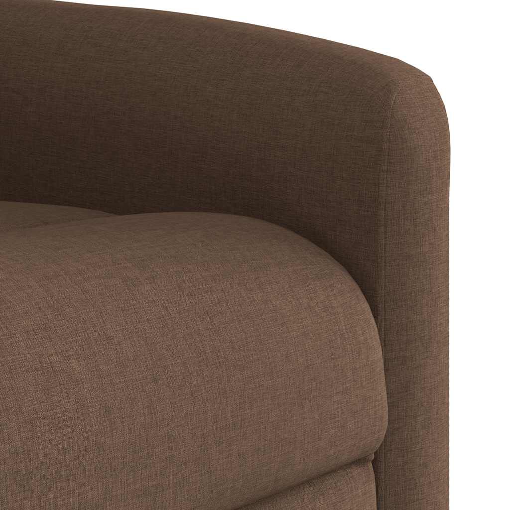 vidaXL Πολυθρόνα Μασάζ Ηλεκ. Ανακλινόμενη με Ανύψωση Καφέ Υφασμάτινη