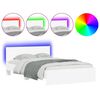 vidaXL Πλαίσιο Κρεβατιού με Κεφαλάρι/LED Λευκό 140 x 200 εκ