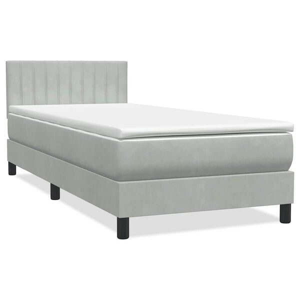 vidaXL &Kappa;&rho;&epsilon;&beta;ά&tau;&iota; Boxspring &mu;&epsilon; &Sigma;&tau;&rho;ώ&mu;&alpha; & LED &alpha;&nu;&omicron;&iota;&chi;&tau;ό &gamma;&kappa;&rho;&iota; 90x210 cm &Beta;&epsilon;&lambda;&omicron;ύ&delta;&iota;&nu;&omicron;