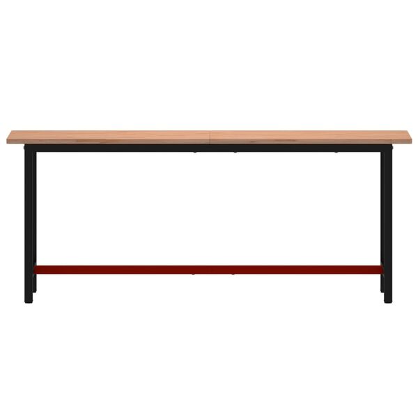 vidaXL Πάγκος Εργασίας 200x55x81,5εκ. από Μασίφ Ξύλο Οξιάς και Μέταλλο