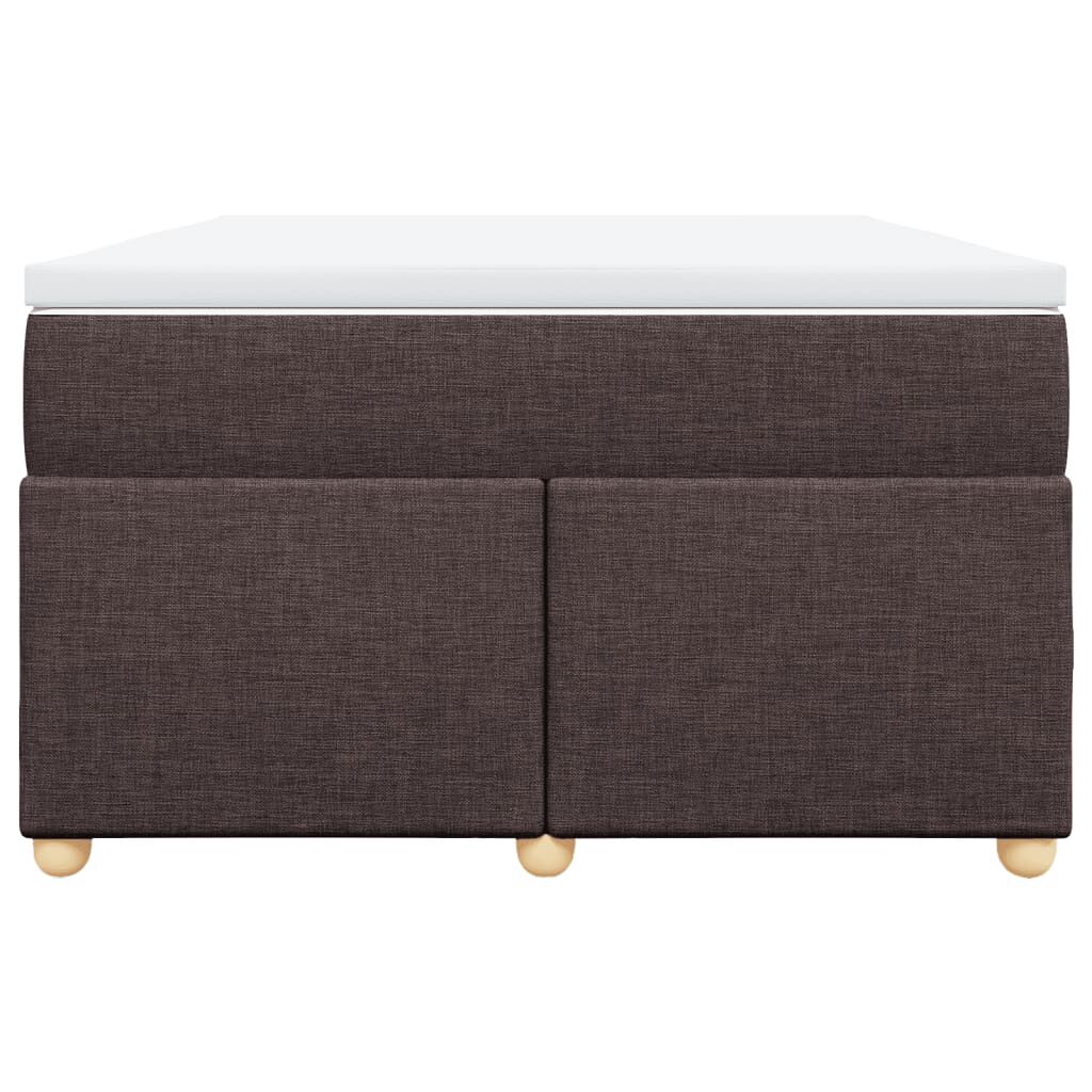 vidaXL Κρεβάτι Boxspring με Στρώμα Σκούρο Καφέ 120x190 εκ Υφασμάτινο