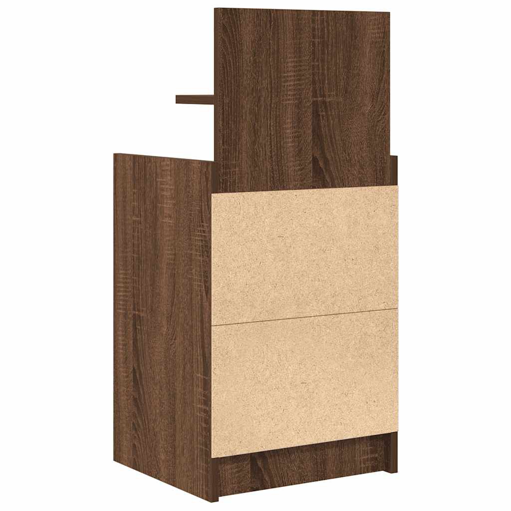 vidaXL Κομοδίνο με 2 συρτάρια Καφέ Δρυς 38x34x80 εκ.