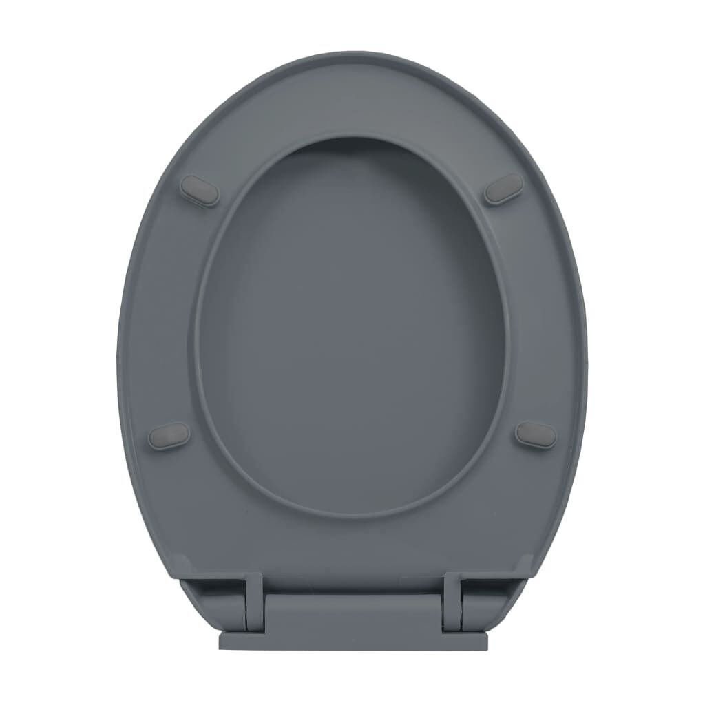 vidaXL Κάλυμμα Λεκάνης με Soft Close &amp; Quick Release Οβάλ Γκρι
