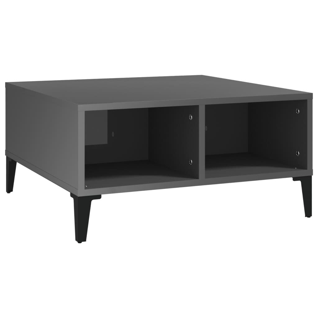 vidaXL Τραπεζάκι Σαλονιού Γυαλιστερό Γκρι 60 x 60 x 30 εκ. Επεξ. Ξύλο