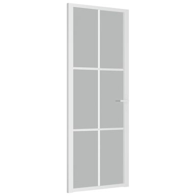 vidaXL Εσωτερική Πόρτα 76 x 201,5 εκ. Λευκό Ματ Γυαλί και Αλουμίνιο