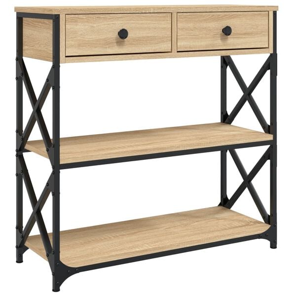 vidaXL Τραπέζι Κονσόλα Sonoma Δρυς 75 x 28 x 75 εκ. Επεξεργασμένο Ξύλο