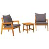 vidaXL Σετ μπιστρό 3 pcs Καφέ 45 x 45 x 38 εκ. Μασίφ ξύλο ακακίας