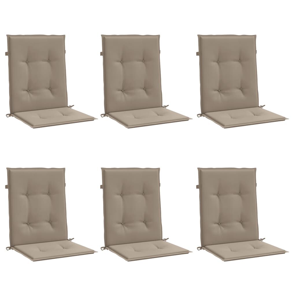 vidaXL Μαξιλάρια Καρέκλας Κήπου Πλάτη 6τεμ Taupe 100x50x3εκ Oxford Ύφ.