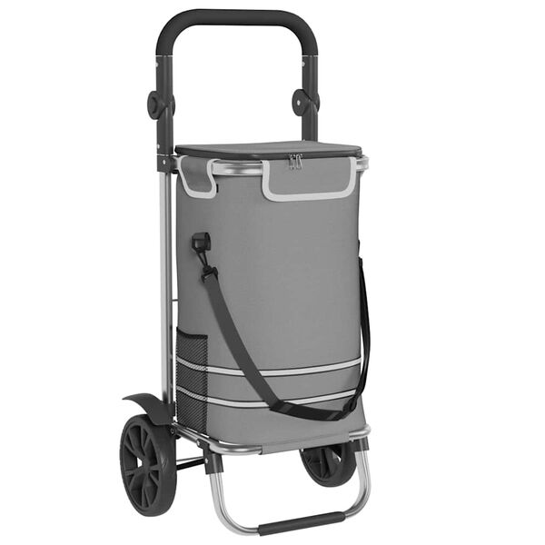 vidaXL Καρότσι Αγορών Γκρι 36.5 x 46.5 x 100.5 εκ Ύφασμα Oxford