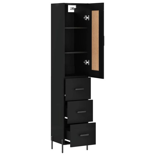 vidaXL Ντουλάπι Μαύρο 34,5 x 34 x 180 εκ. από Επεξεργασμένο Ξύλο