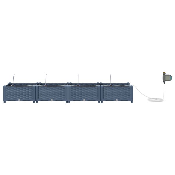 vidaXL Ζαρντινιέρες κήπου Γκρι 160 x 40 x 22 cm Ατσάλι