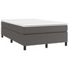 vidaXL Κρεβάτι Boxspring με Στρώμα Γκρι 120x200εκ. από Συνθετικό Δέρμα