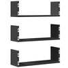 vidaXL Ραφιέρες Τοίχου 3 τεμ. Μαύρες 58x18x18 εκ. από Επεξ. Ξύλο