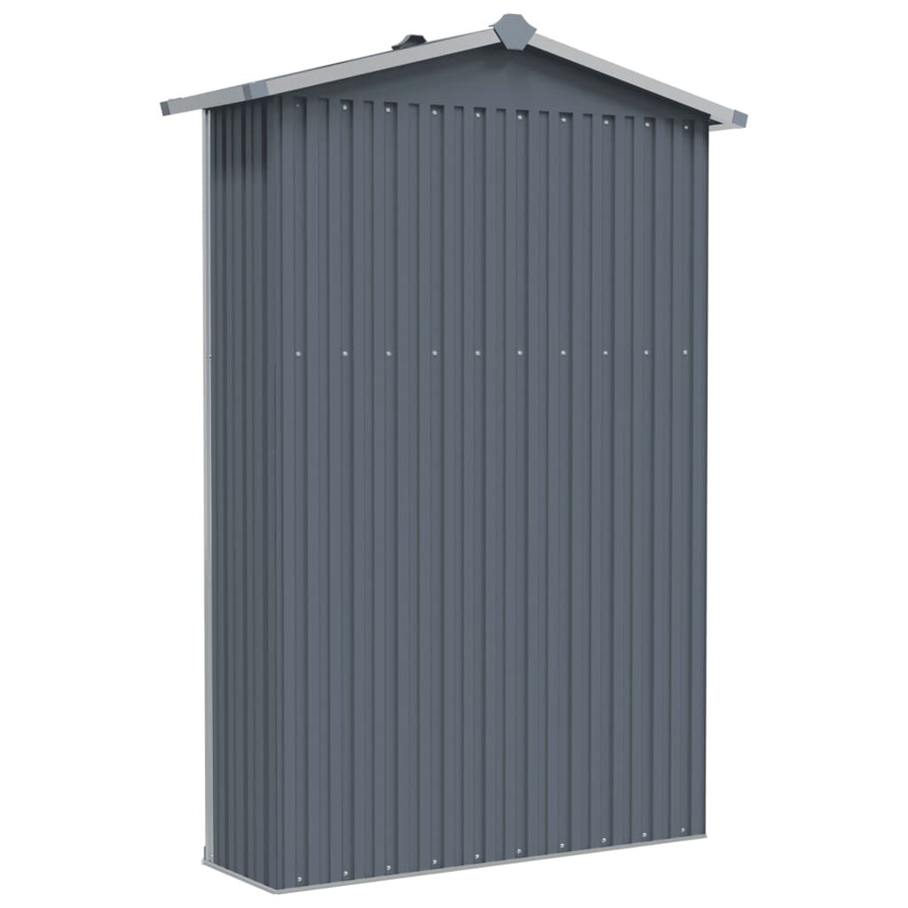 vidaXL Αποθήκη Κήπου Γκρι 116x45x175 εκ. από Γαλβανισμένο Ατσάλι