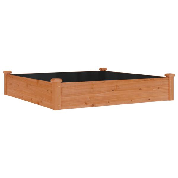 vidaXL Ζαρντινιέρα Υπερυψ. με Επένδυση Καφέ 120x120x25 εκ. Μασίφ Ελάτη