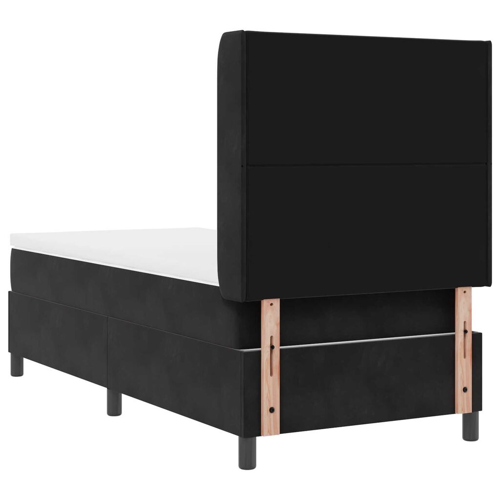 Κρεβάτι Box Spring vidaXL με Στρώμα Μαύρο 100x200 εκ. Βελούδο