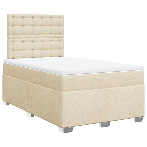 vidaXL &Kappa;&rho;&epsilon;&beta;ά&tau;&iota; Boxspring &mu;&epsilon; &Sigma;&tau;&rho;ώ&mu;&alpha; &Kappa;&rho;&epsilon;&mu; 120x190 &epsilon;&kappa;. &Upsilon;&phi;&alpha;&sigma;&mu;ά&tau;&iota;&nu;&omicron;