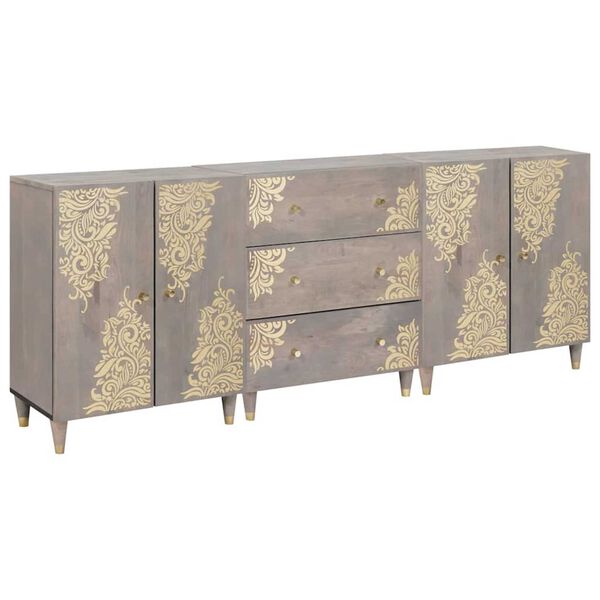 vidaXL Σετ Επίπλων Μπάνιου 3 pcs Γκρι και Χρυσό 180 x 33 x 75 εκ.