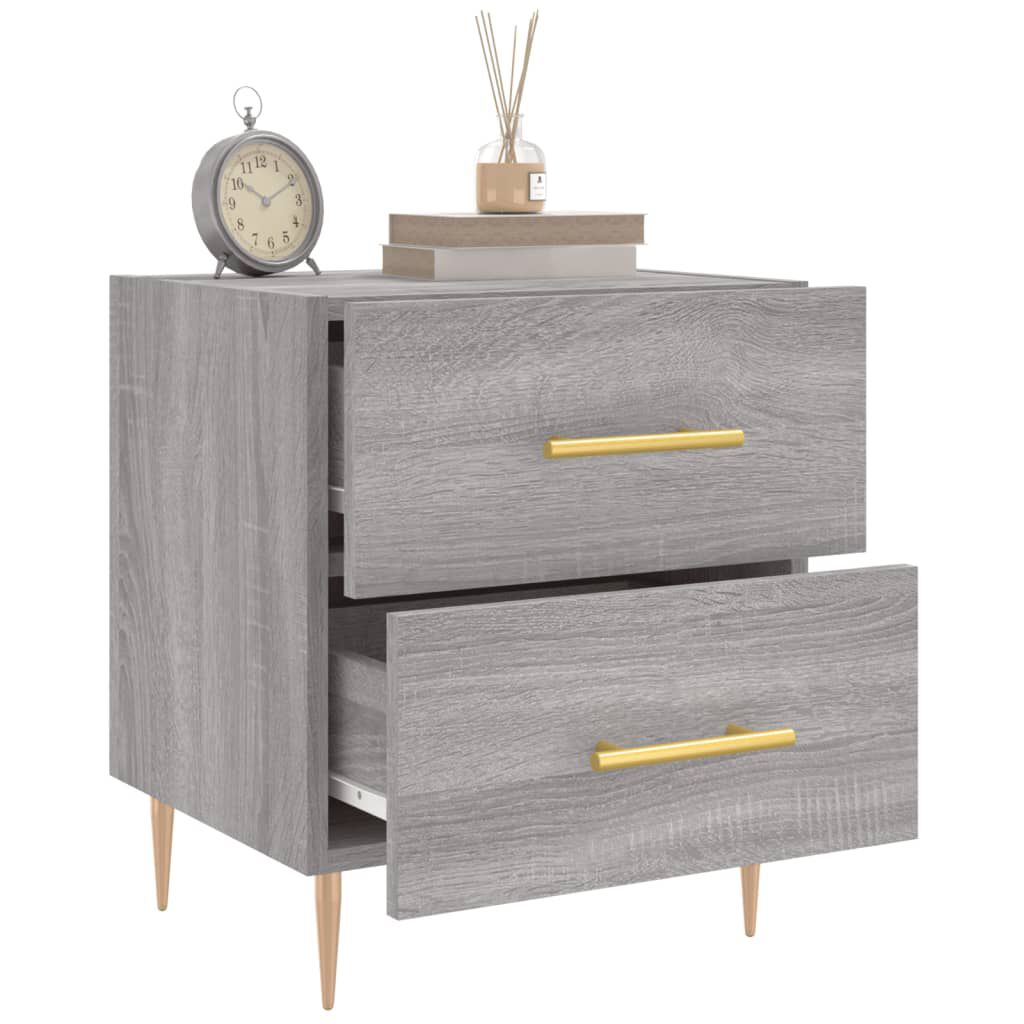 vidaXL Κομοδίνα 2 τεμ. Γκρι Sonoma 40 x 35 x 47,5 εκ. Επεξεργ. Ξύλο