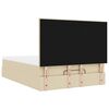 vidaXL Οθωμανικό κρεβάτι με στρώμα Cream 140x200cm ύφασμα