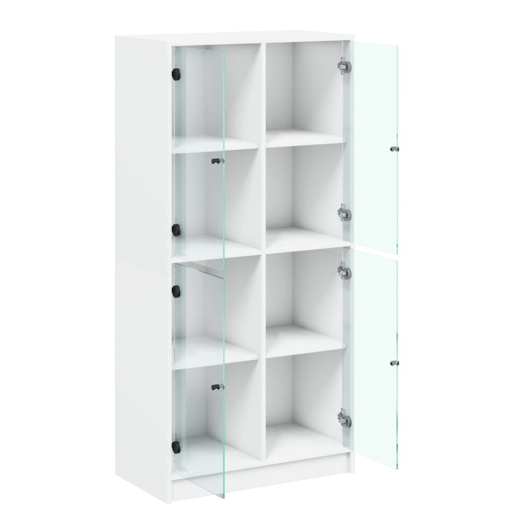 vidaXL Ντουλάπι με Πόρτες Λευκό 68x37x142 εκ. από Επεξεργασμένο Ξύλο