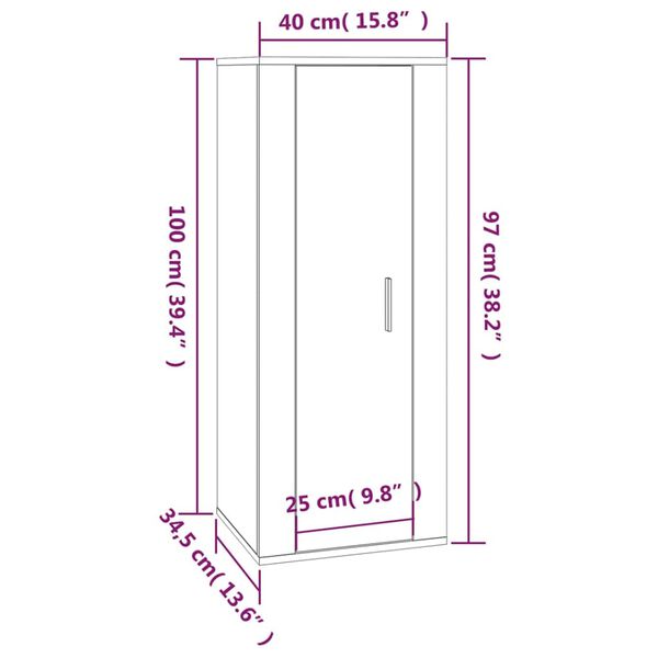 vidaXL Έπιπλα Τηλεόρασης Επιτοίχια Sonoma Δρυς 40x34,5x100 εκ