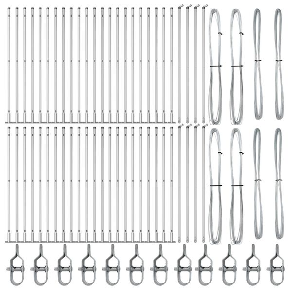 vidaXL Στύλος Περιφράξεων 52 pcs Γκρι Μέγεθος: 3,2 x 3,2 x 83,5 εκ.