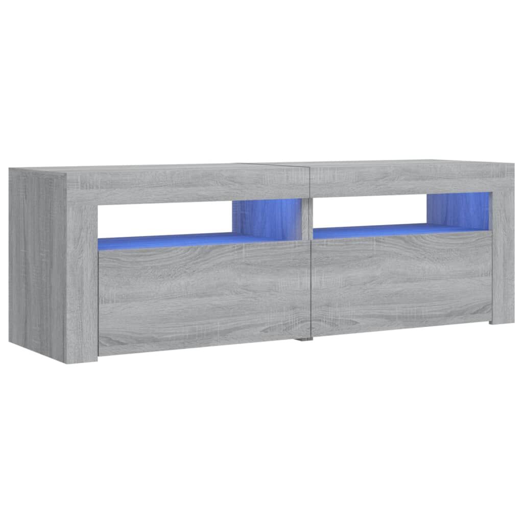 vidaXL Έπιπλο Τηλεόρασης με LED Γκρι Sonoma 120x35x40 εκ.
