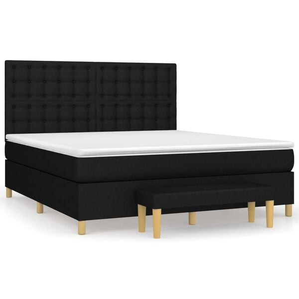 vidaXL &Kappa;&rho;&epsilon;&beta;ά&tau;&iota; Boxspring &mu;&epsilon; &Sigma;&tau;&rho;ώ&mu;&alpha; &Mu;&alpha;ύ&rho;&omicron; 160x200 &epsilon;&kappa;. &Upsilon;&phi;&alpha;&sigma;&mu;ά&tau;&iota;&nu;&omicron;