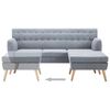 vidaXL Καναπές Γωνιακός Ανοιχτό Γκρι 171,5x138x81,5 εκ. Υφασμάτινος