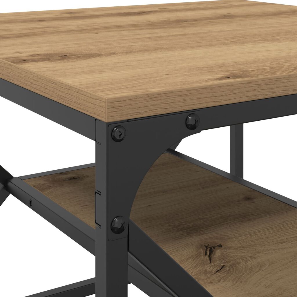vidaXL Τραπέζι καφέ με ράφι από ξύλο 51x50x40 εκ. Επεξεργασμένο ξύλο
