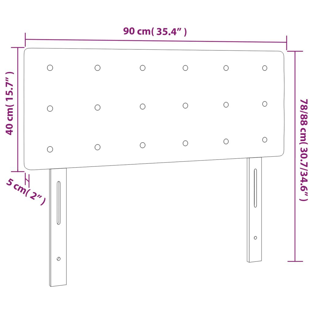 vidaXL Κεφαλάρι Κρεβατιού Σκούρο Πράσινο 90x5x78/88 εκ. Βελούδινο