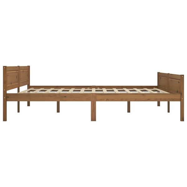 vidaXL Πλαίσιο Κρεβατιού Καφέ Μελί 180 x 200 εκ. από Μασίφ Ξύλο Πεύκου