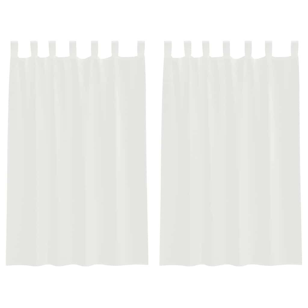 vidaXL Κουρτίνες Voile με βρόχους 2 τεμάχια Λευκό 140x175 cm