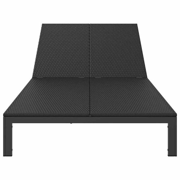 vidaXL Ήλιο-κρεβάτι 2-πρόσωπο Μαύρο 115 x 206 x 75εκ συνθετικό ρατάν