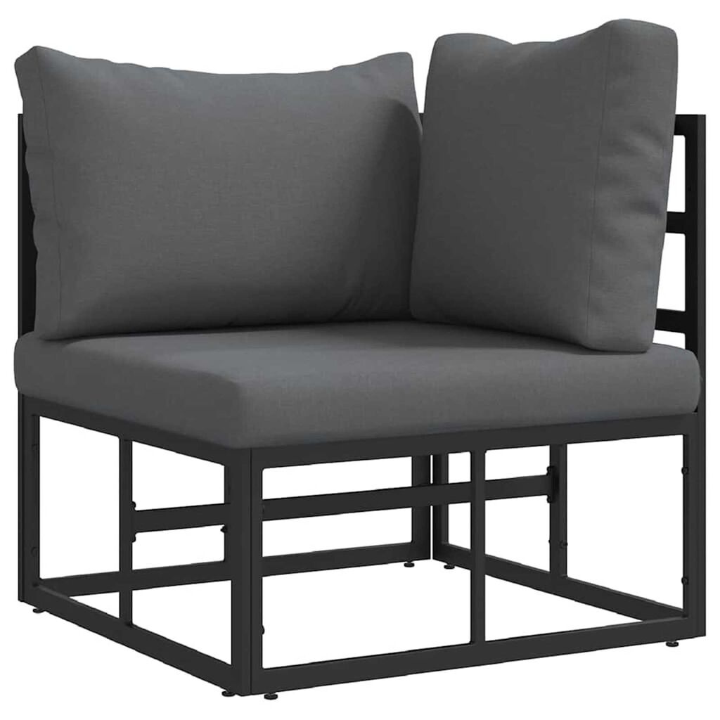 vidaXL Σετ Καναπέ Κήπου με μαξιλάρι 5 pcs Μαύρο Αλουμίνιο