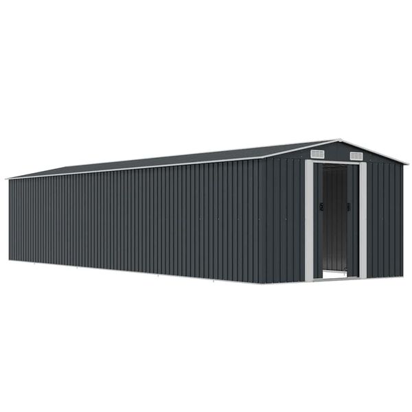 vidaXL Αποθήκη Κήπου Ανθρακί 257 x 779 x 181 εκ. Γαλβανισμένο Ατσάλι