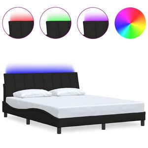 vidaXL Σκελετός Κρεβατιού Χωρίς Στρώμα Hanko Μαύρο 160x200 εκ.Υφασμάτινο