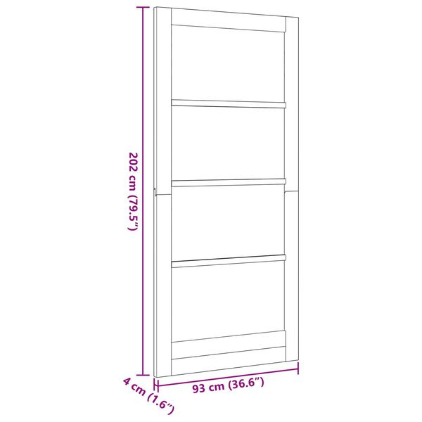 vidaXL Εσωτερική Πόρτα Καφέ 93 x 202 cm Κόντρα πλακέ