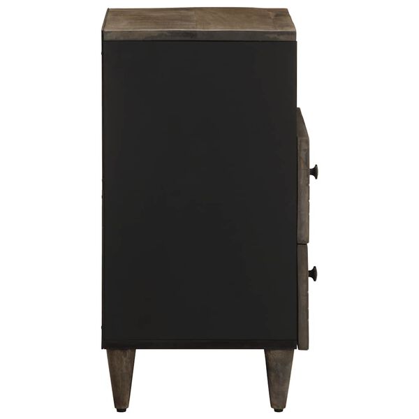 vidaXL κομοδίνο ντουλάπι ανοιχτό γκρι 50x33x60 cm μασίφ ξύλο Mango