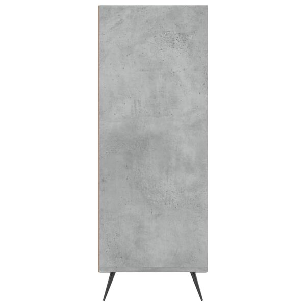 vidaXL Βιβλιοθήκη Γκρι Σκυροδέματος 69,5 x 32,5 x 90 εκ. Επεξεργ. Ξύλο