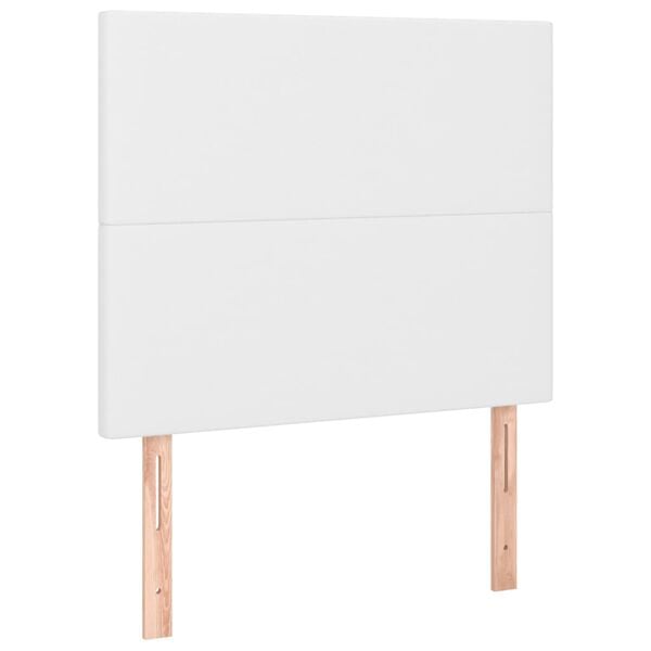 vidaXL Κρεβάτι Boxspring με Στρώμα & LED Λευκό 80x200 εκ. Συνθ. Δέρμα