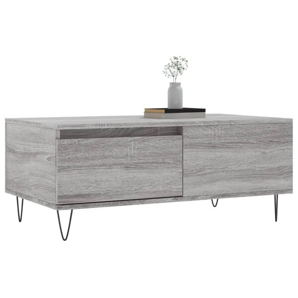 vidaXL Τραπεζάκι Σαλονιού Γκρι Sonoma 90x50x36,5εκ. Επεξεργασμένο Ξύλο