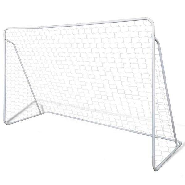 vidaXL Σετ Τέρμα Ποδοσφαίρου με Δίχτυ 240 x 90 x 150 εκ. από Ατσάλι