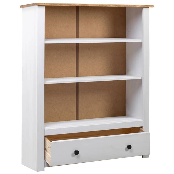 vidaXL Βιβλιοθήκη Λευκή 80x35x110 εκ. Μασίφ Ξύλο Πεύκου Σειρά Panama