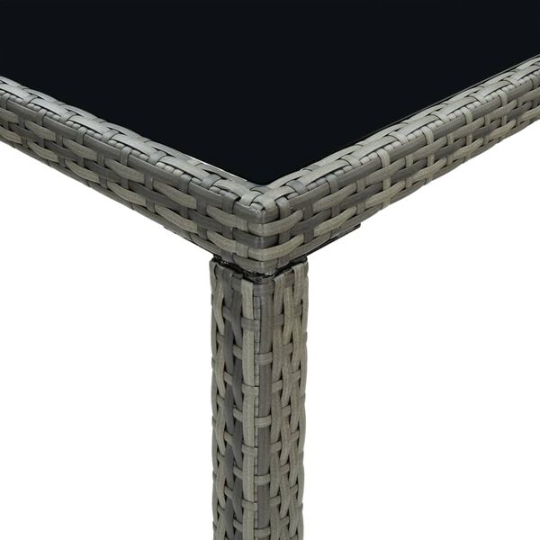 vidaXL Τραπέζι Μπαρ Κήπου Γκρι 130x60x110 εκ. Συνθετικό Ρατάν/Γυαλί