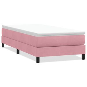 vidaXL Κρεβάτι Boxspring χωρίς Στρώμα Ροζ 80x220 εκ. Βελούδινο